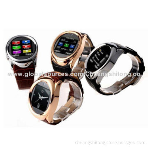 Steel Case Quad-band Java Camera Touch Screen Watch Phones, OEM Orders Welcomed